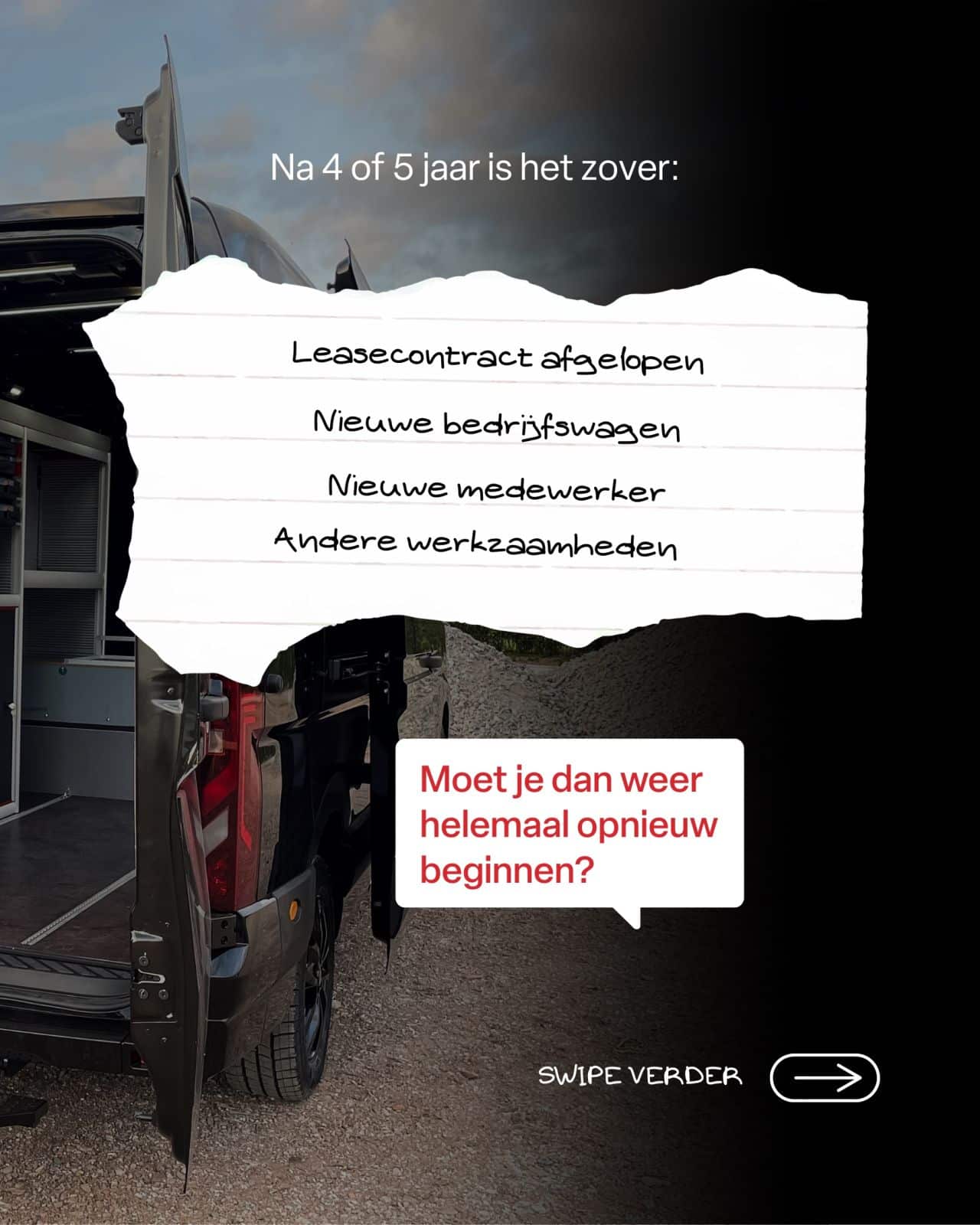 Nieuwe bedrijfswagen na afloop van het leasecontract
